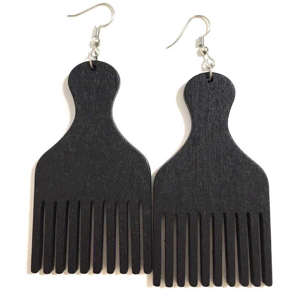 Black Afro pic Afrocentric Lightweight Earrings!